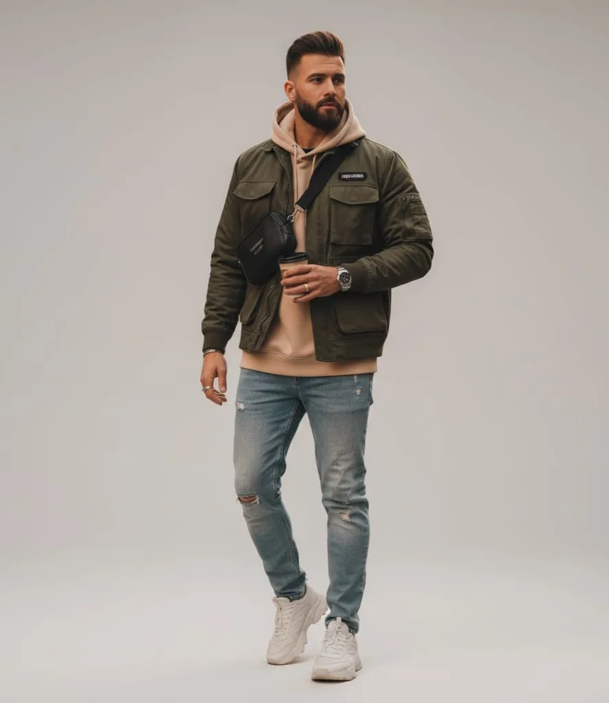 AI model posing in a photoshoot