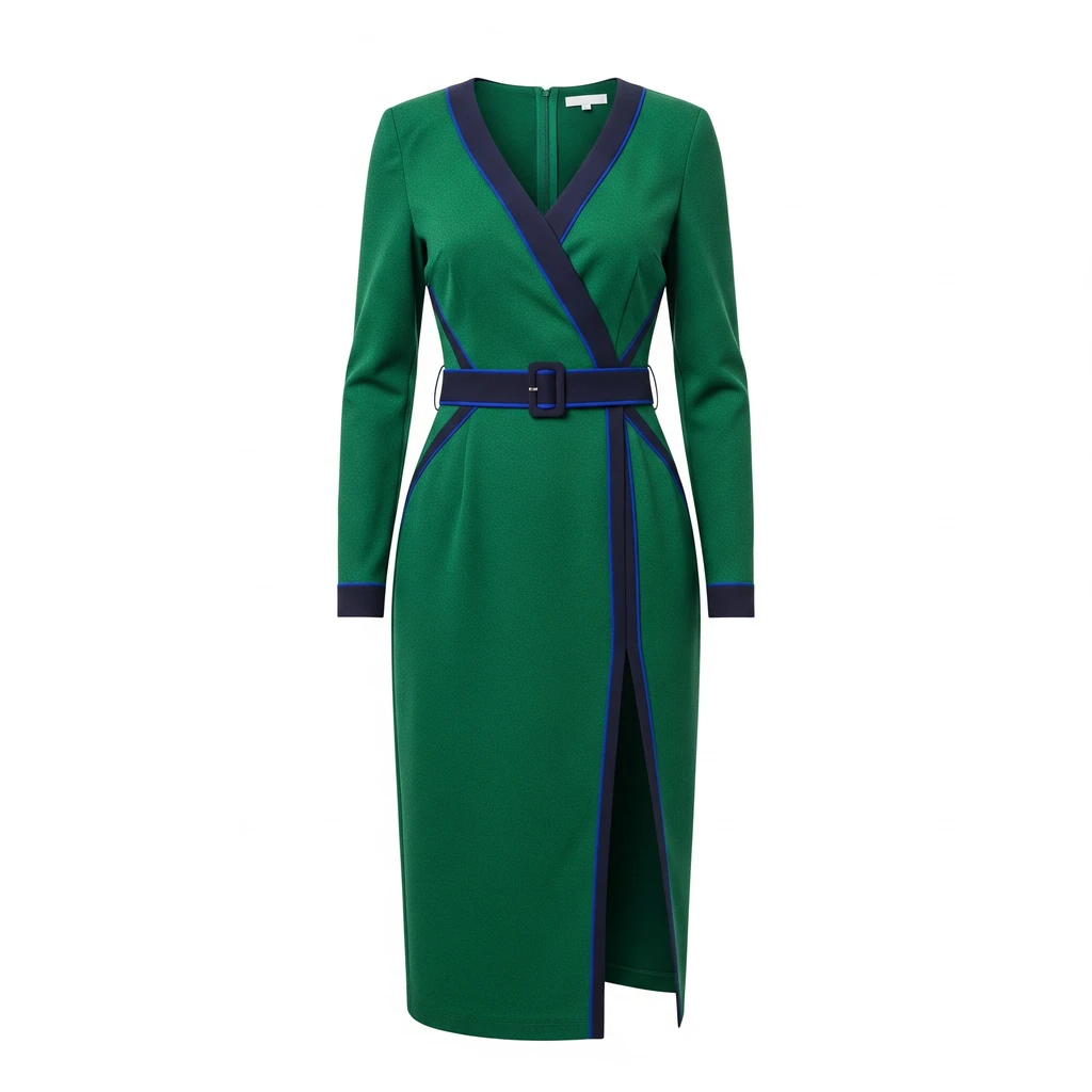 A flat lay of a wrap dress from Shopify